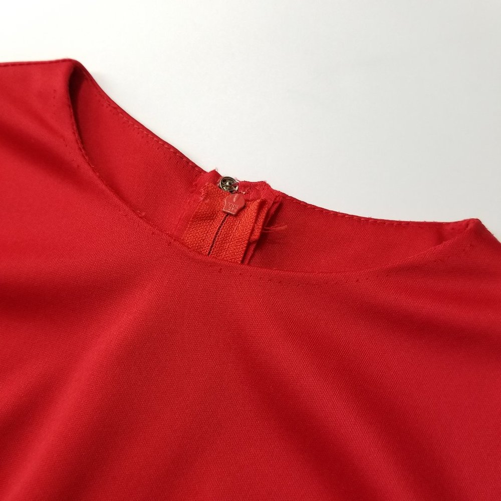 SOLD🌈1970s red polyester vampire maxi dress - Picture 6 of 7